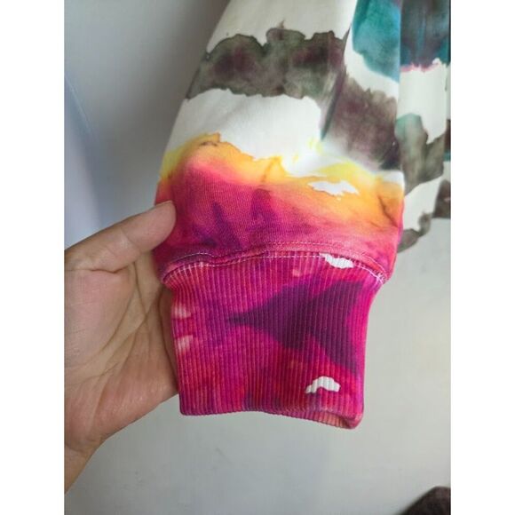 ACNE Studios Women Red Blue White "Yana Oil" Cotton Sweatshirt size X-Small - Picture 4 of 12